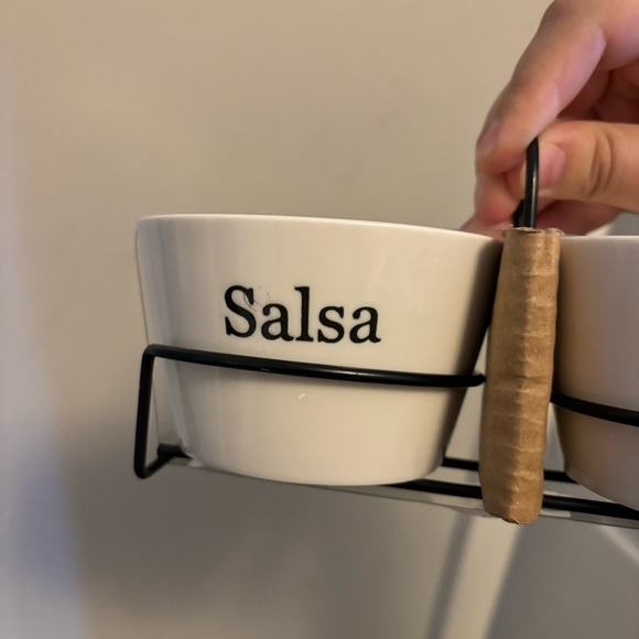 Salsa and Guacamole Dip Bowls and Holder - Picture 9 of 10